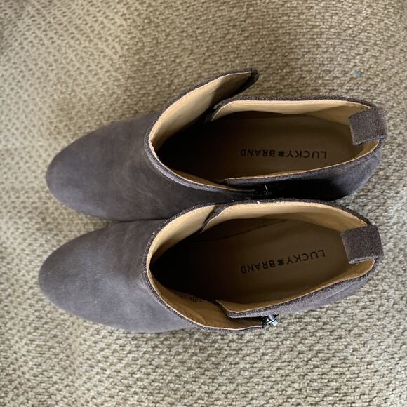 Lucky Brand Women’s 10 M 40 Brown Zipper Leather Ankle Boots Bartilino Booties - Picture 5 of 14